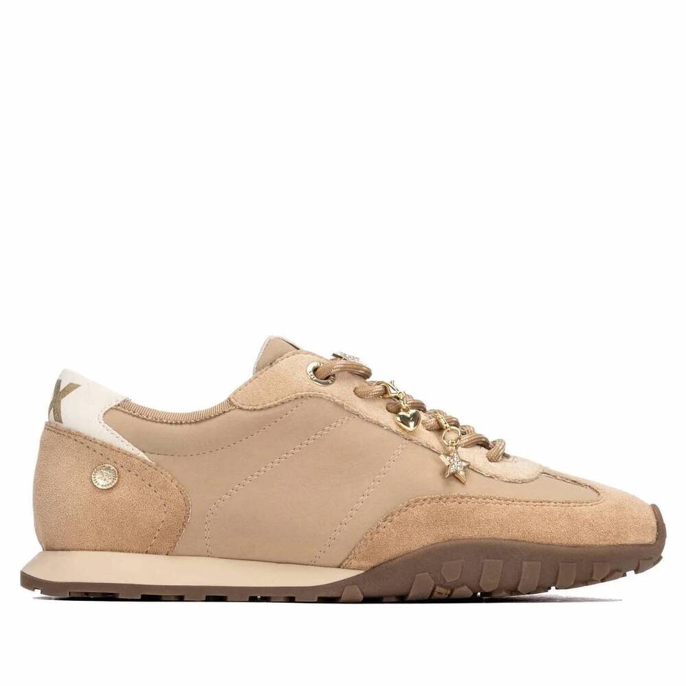 NEW XTI women's casual lace-up sneakers in beige